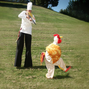 Stelzen Koch mit Huhn