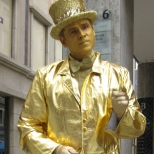 Lebende Statue „Silber-/Goldmann, Goldfrau“